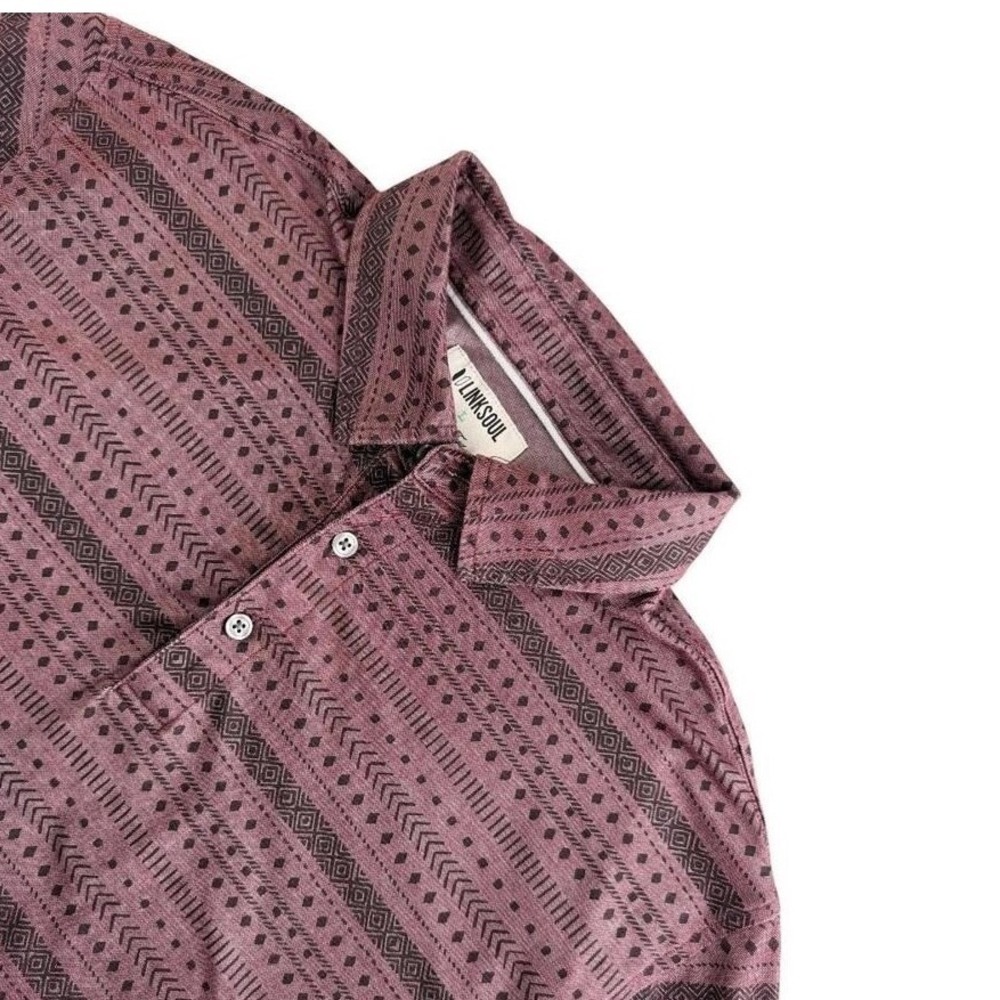 Linksoul‎ Tempus Fugit Polo – Size L – Aztec Stripe Pattern